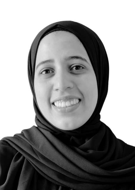 Black and white headshot of Rabia Manjoo